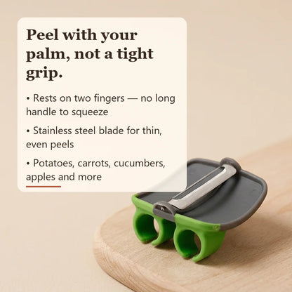 Palm Vegetable Peeler with space for benefit text