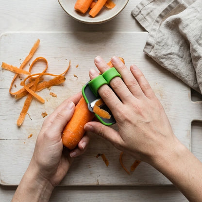 Palm Vegetable Peeler being used in a home kitchen