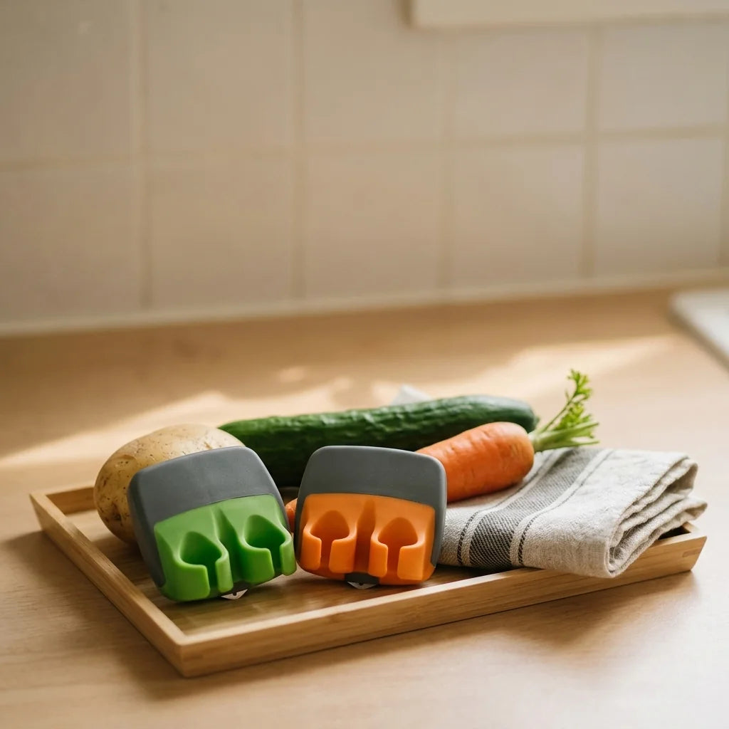 Palm Vegetable Peeler being used in a home kitchen